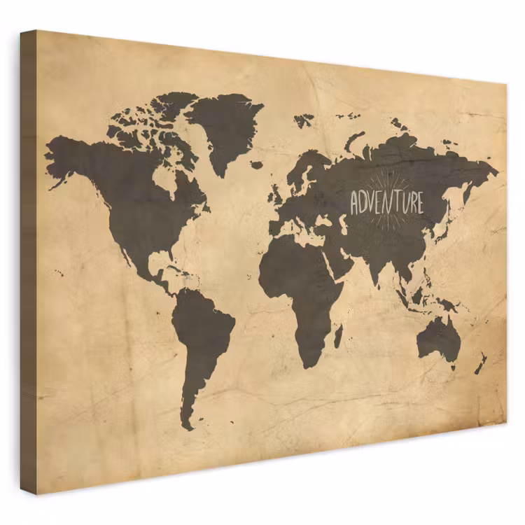 Canvas schilderij - Wereldkaart - Quote - Vintage — 1