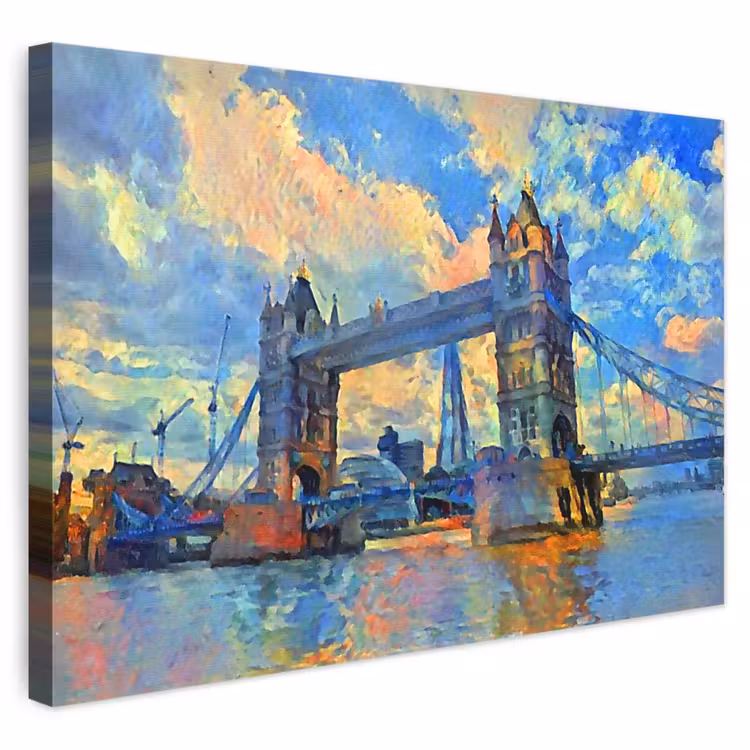 Canvas schilderij - Schilderij - Londen - Brug - Olieverf — 1