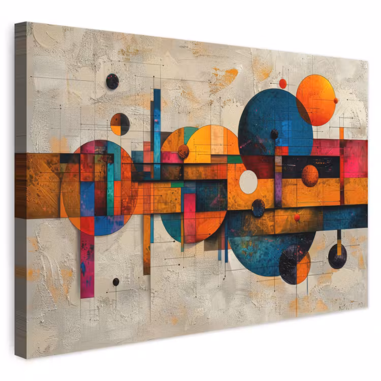 Canvas schilderij - Vintage - Moderne kunst - Oranje - Geometrische vormen — 1