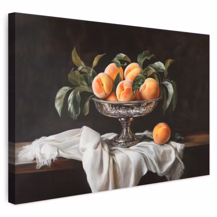 Canvas schilderij - Stilleven - Perziken - Vintage — 1