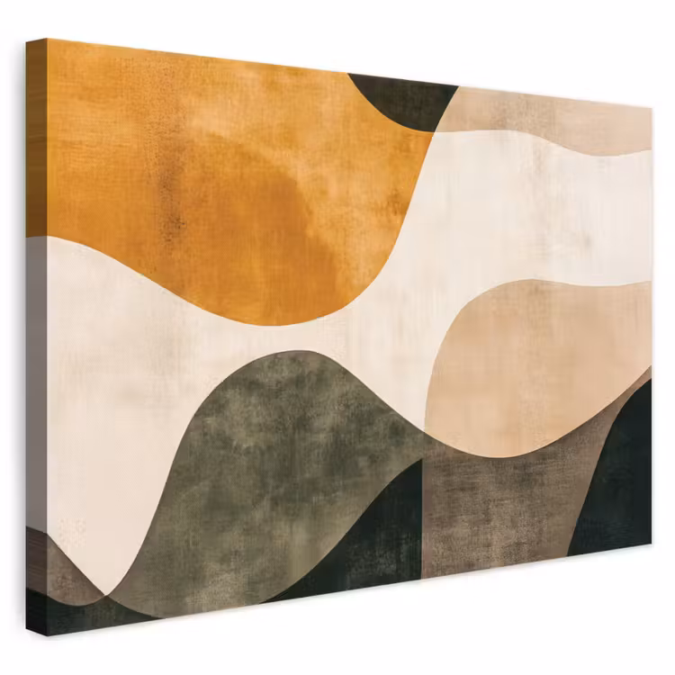 Canvas schilderij - Vormen - Okergeel - Abstract — 1
