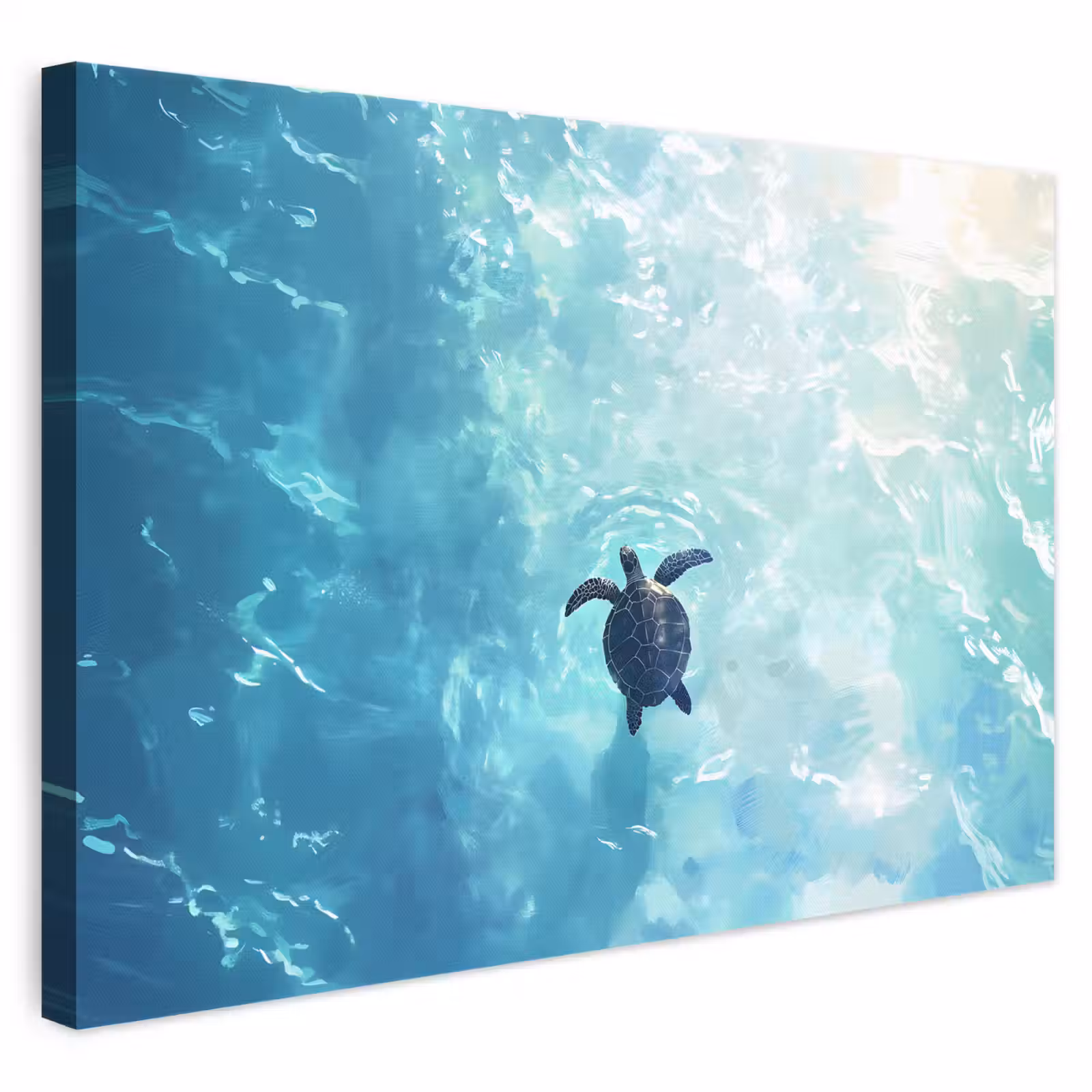 Canvas schilderij - Schildpad - Zee - Blauw - Schittering — 1