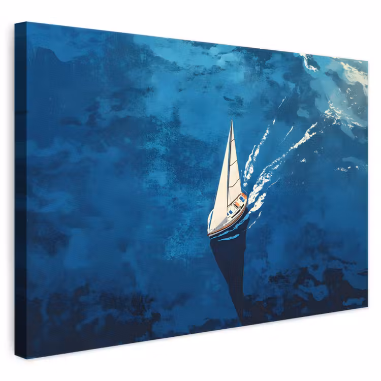 Canvas schilderij - Zeilboot - Water - Abstract - Schaduw — 1