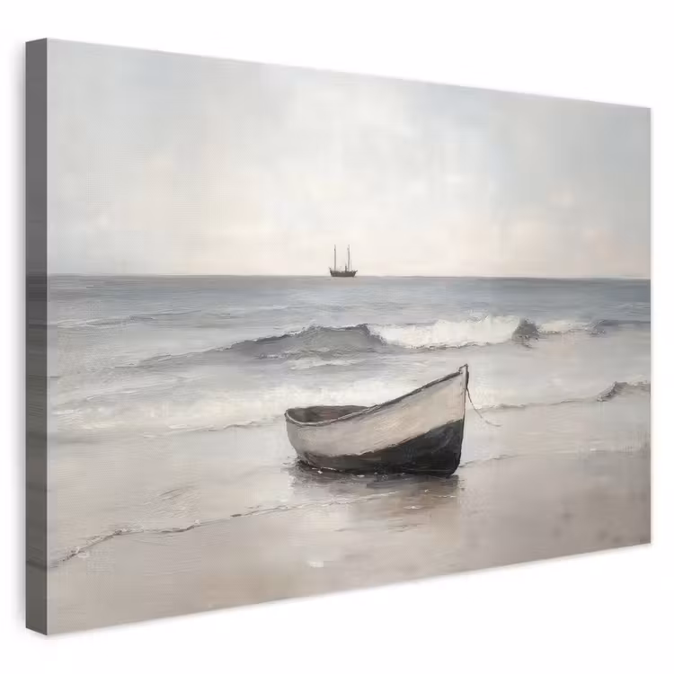 Canvas schilderij - Roeiboot - Zee - Horizon — 1