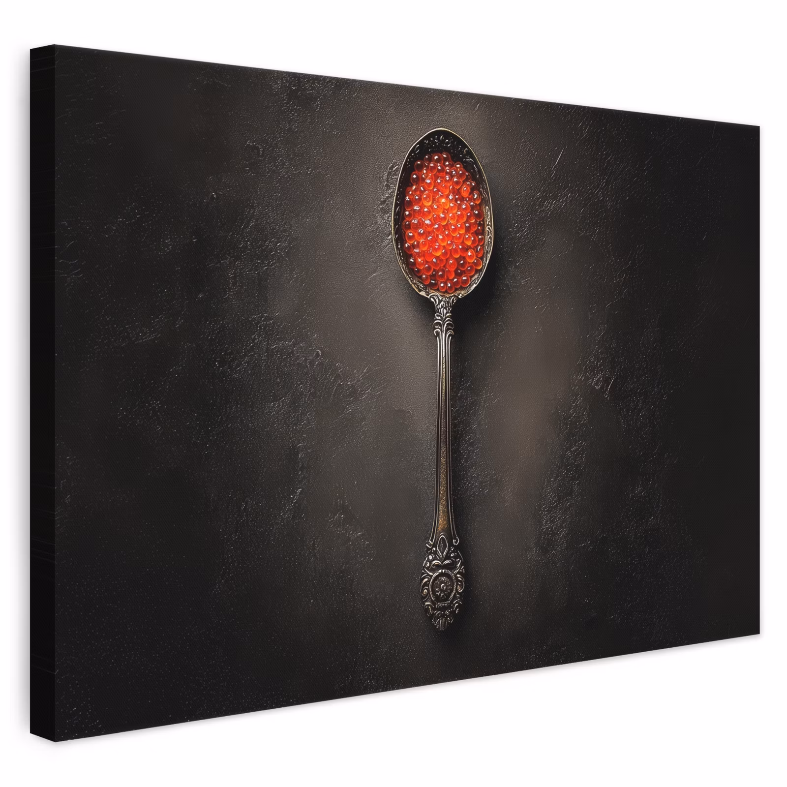 Canvas schilderij - Zwart - Lepel - Caviar — 1