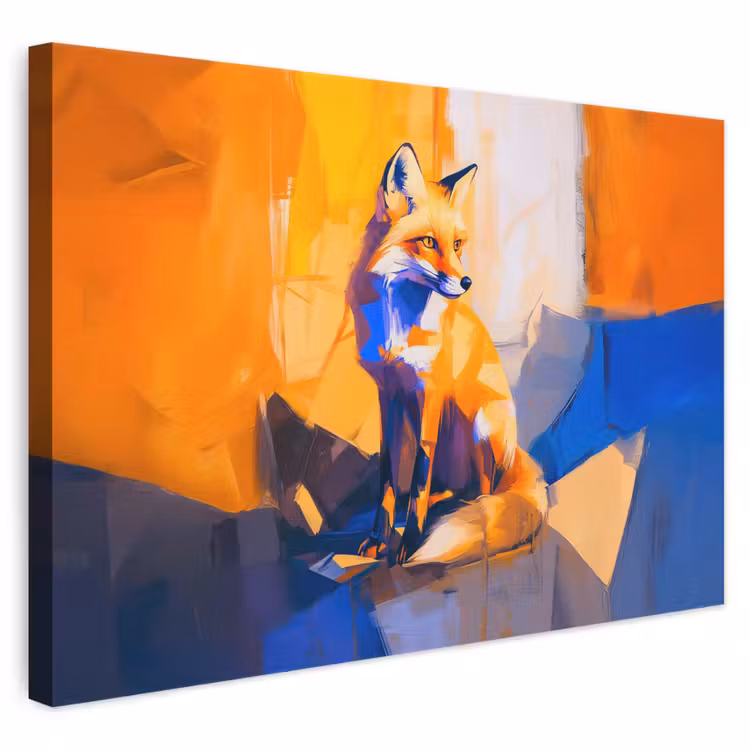 Canvas schilderij - Vos - Oranje - Vormen - Abstract — 1