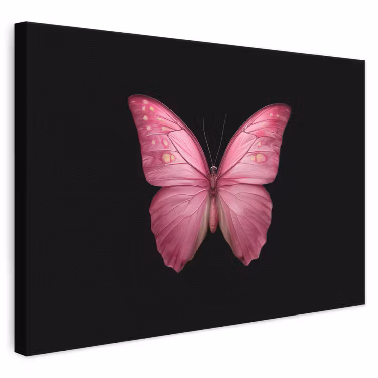 Canvas schilderij - Vlinder - roze - Elegant — 1