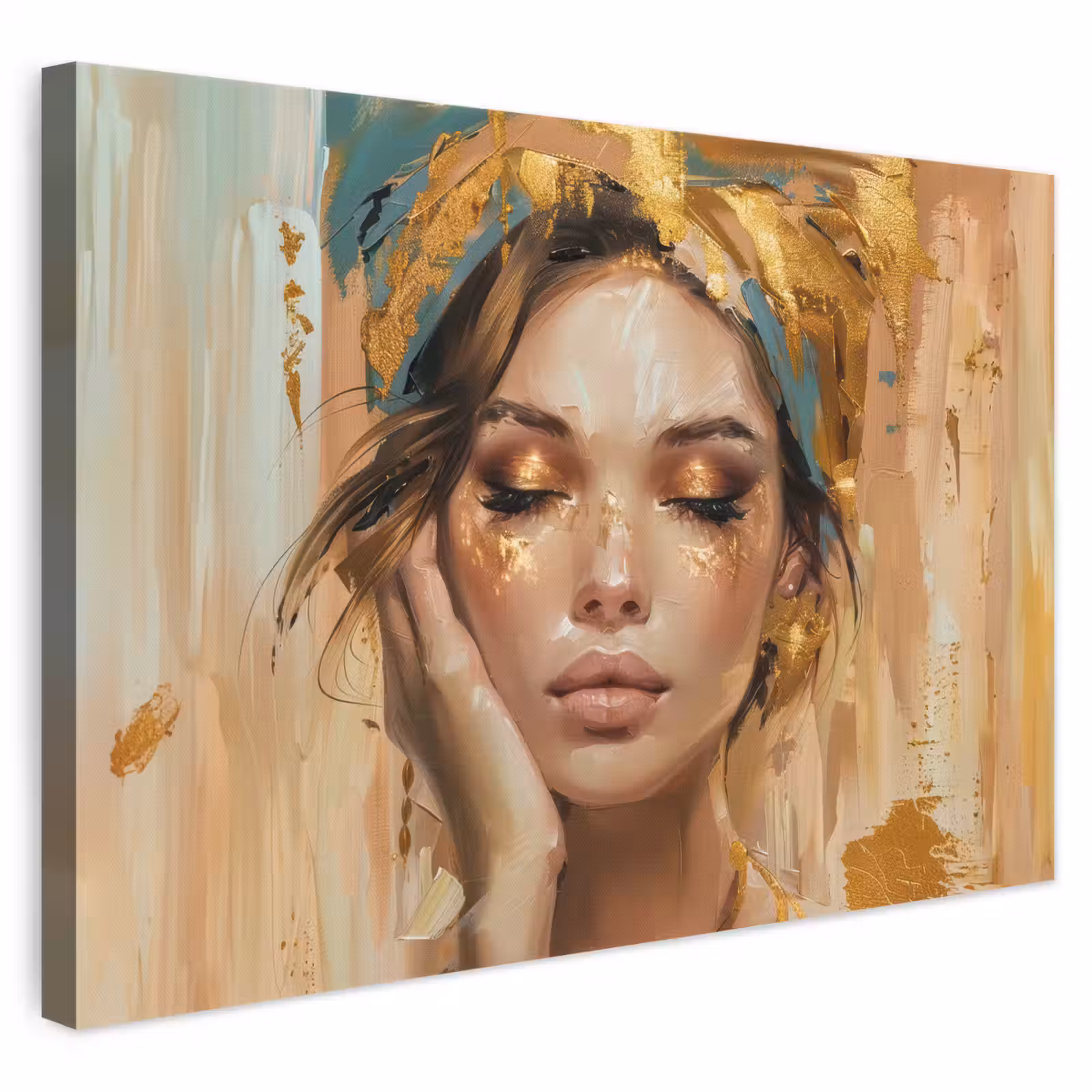 Canvas schilderij - Vrouwen - Portret - Luxe - Goud — 1