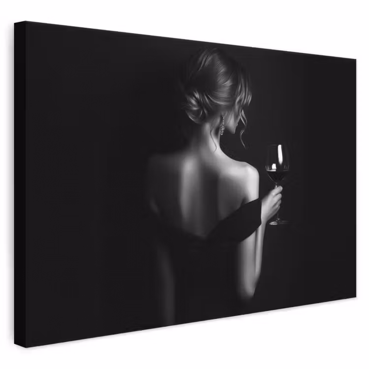 Canvas schilderij - Vrouw - Wijn - Jurk — 1