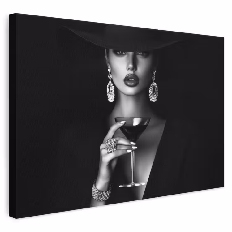 Canvas schilderij - Vrouw - Cocktail - Chic — 1