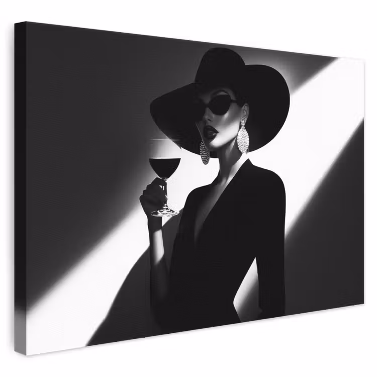 Canvas schilderij - Vrouw - Wijn - Chic — 1
