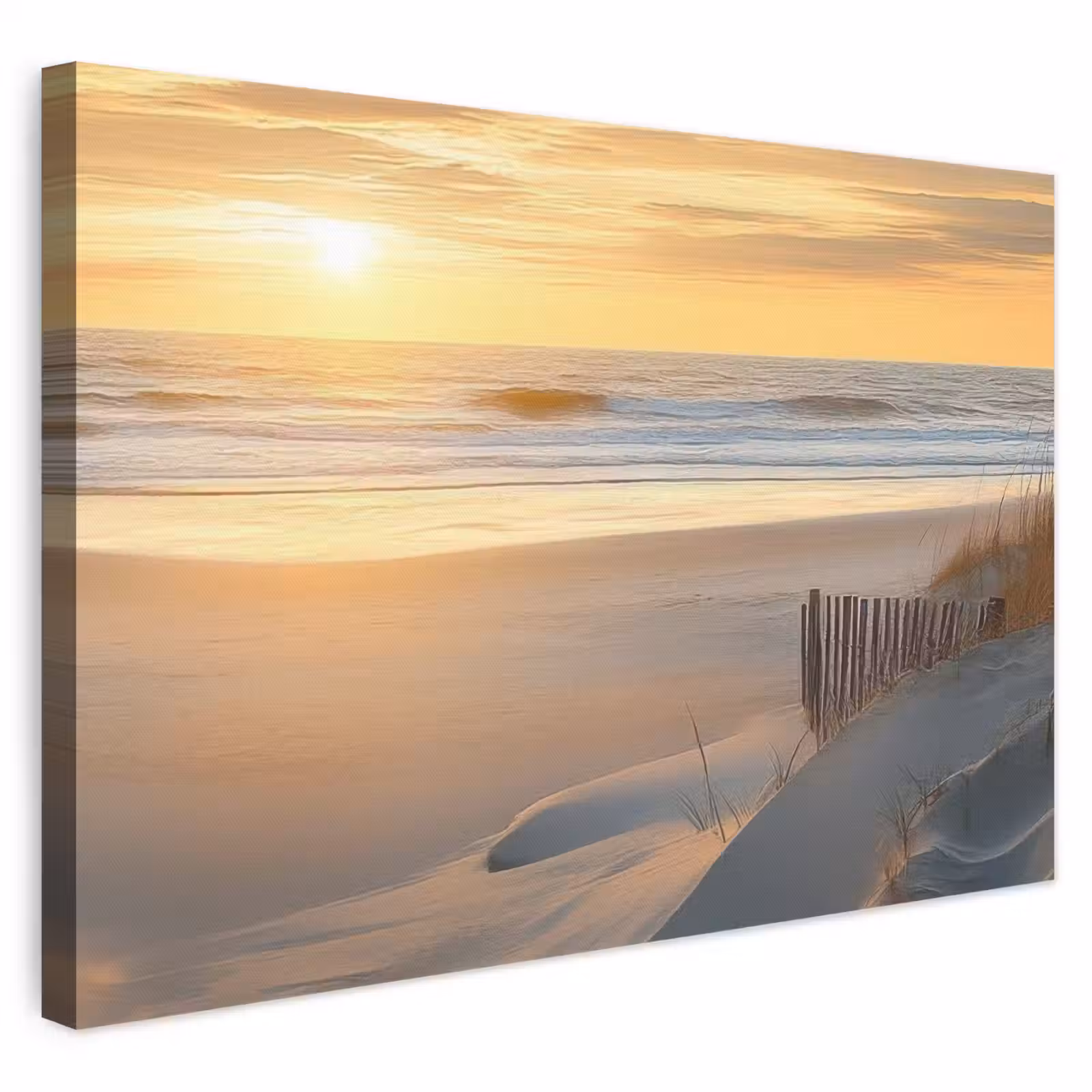 Canvas schilderij - Strand - Duinen - Zonsondergang — 1