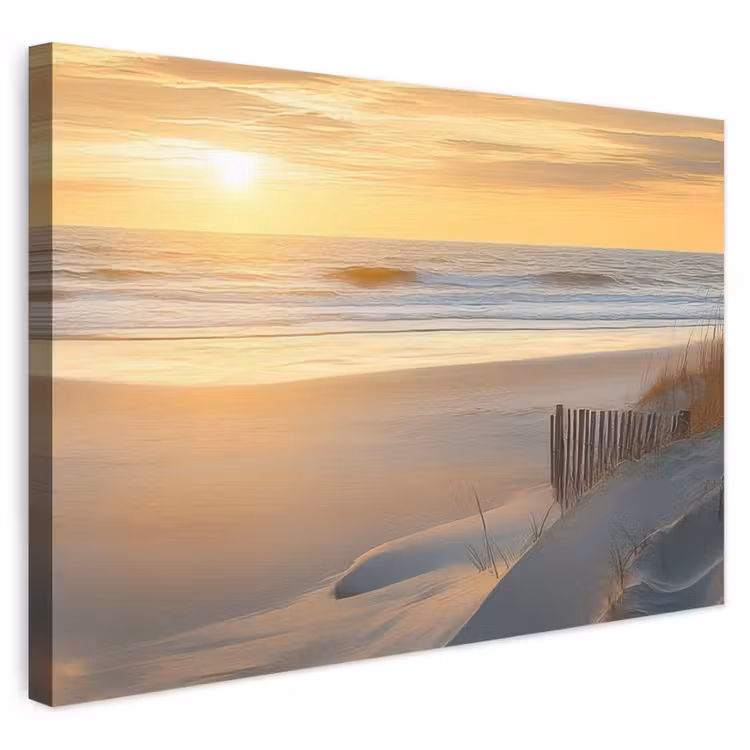 Canvas schilderij - Strand - Duinen - Zonsondergang — 1