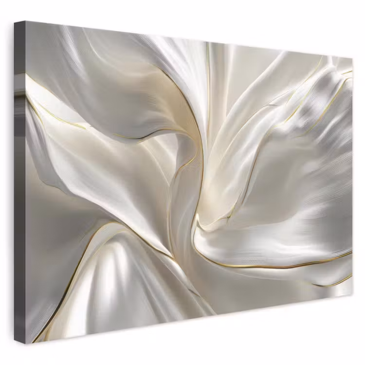 Canvas schilderij - Stof - Plooien - Goud — 1