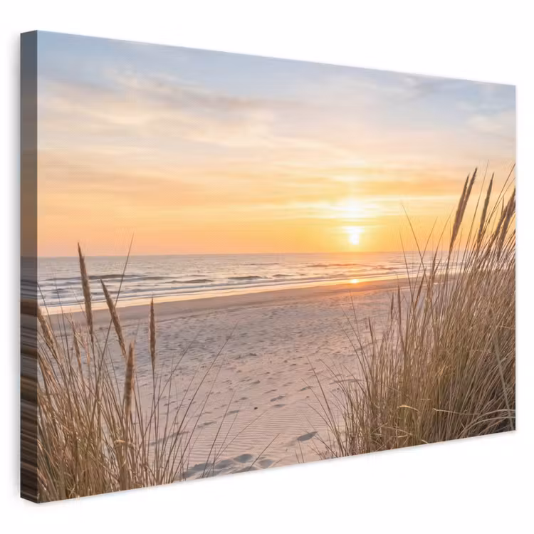 Canvas schilderij - Zonsondergang - Duinen - Zee — 1