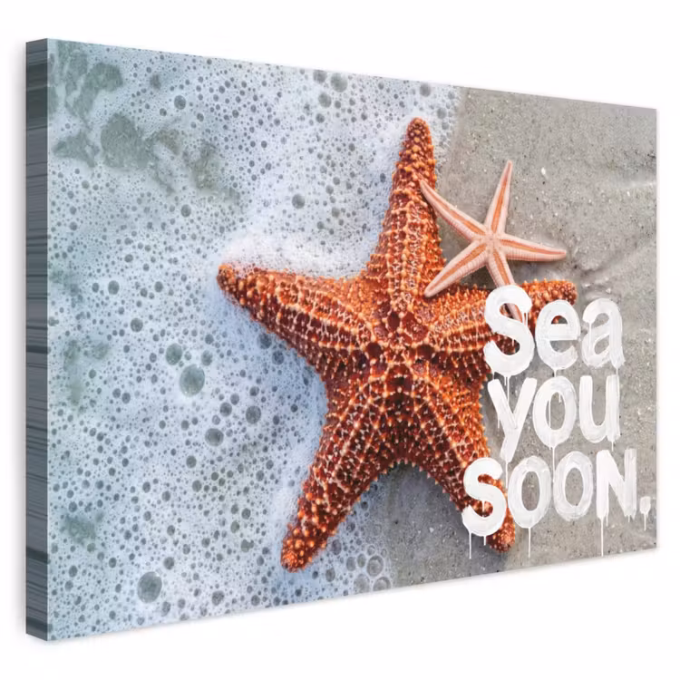 Canvas schilderij - Sea you soon - Zeester - Zee — 1