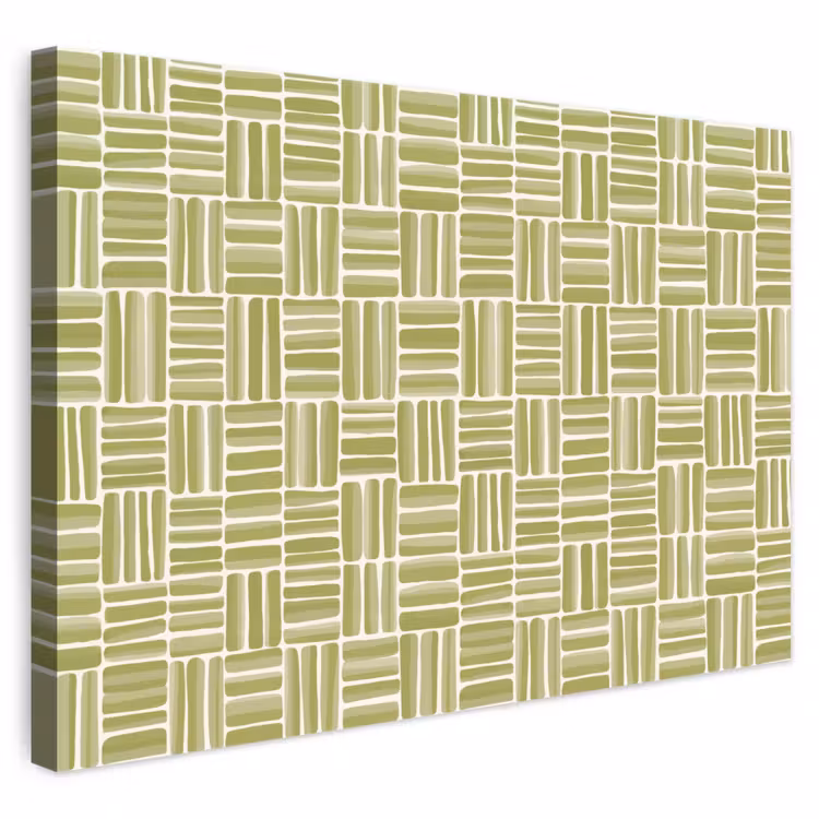 Canvas schilderij - Vlecht - Patroon - Groen