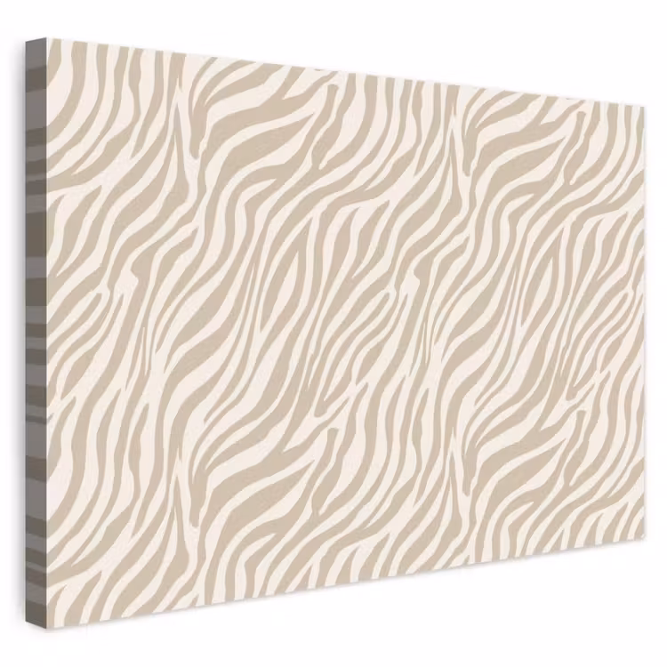 Canvas schilderij - Zebra - Patroon - Beige