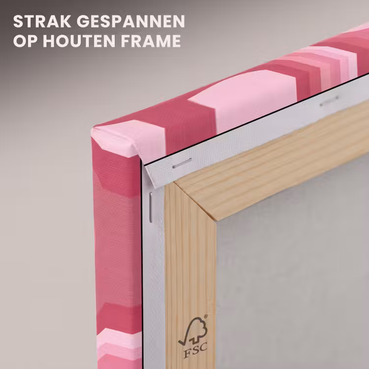 Canvas schilderij - Golvende Sterren Roze Retro — 7