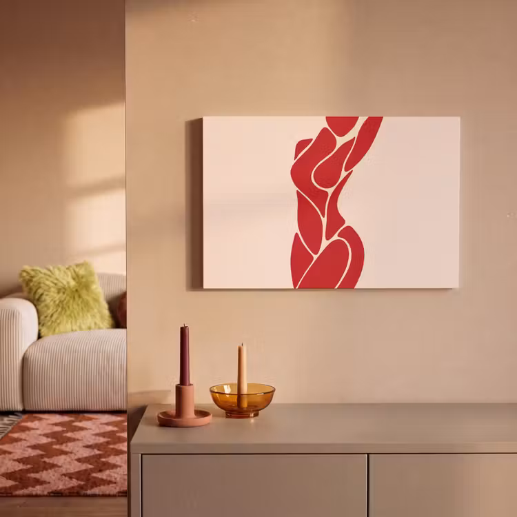 Canvas schilderij - Abstracte Vrouw Silhouet Rood — 2