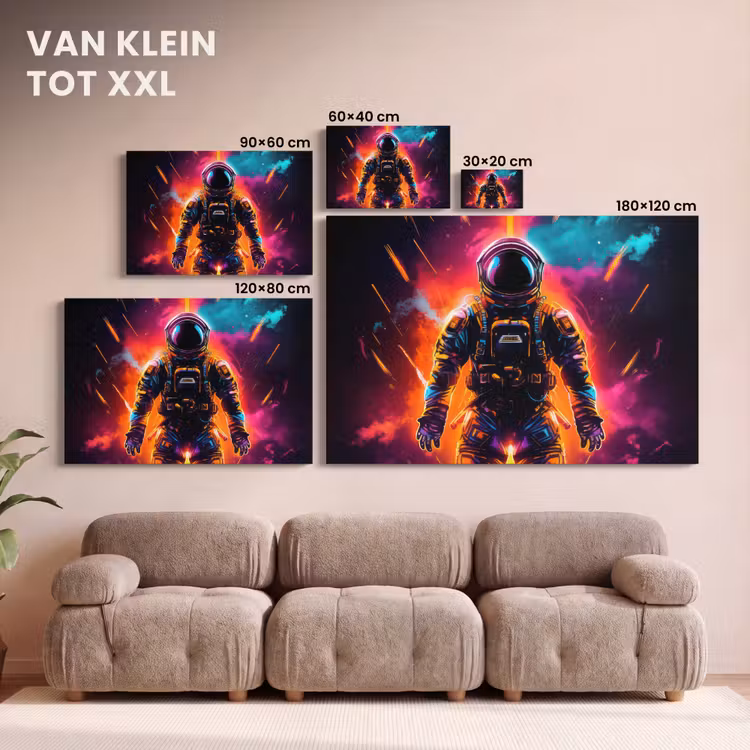 Canvas schilderij - Astronaut - Neon - Gaming - Ruimte — 8