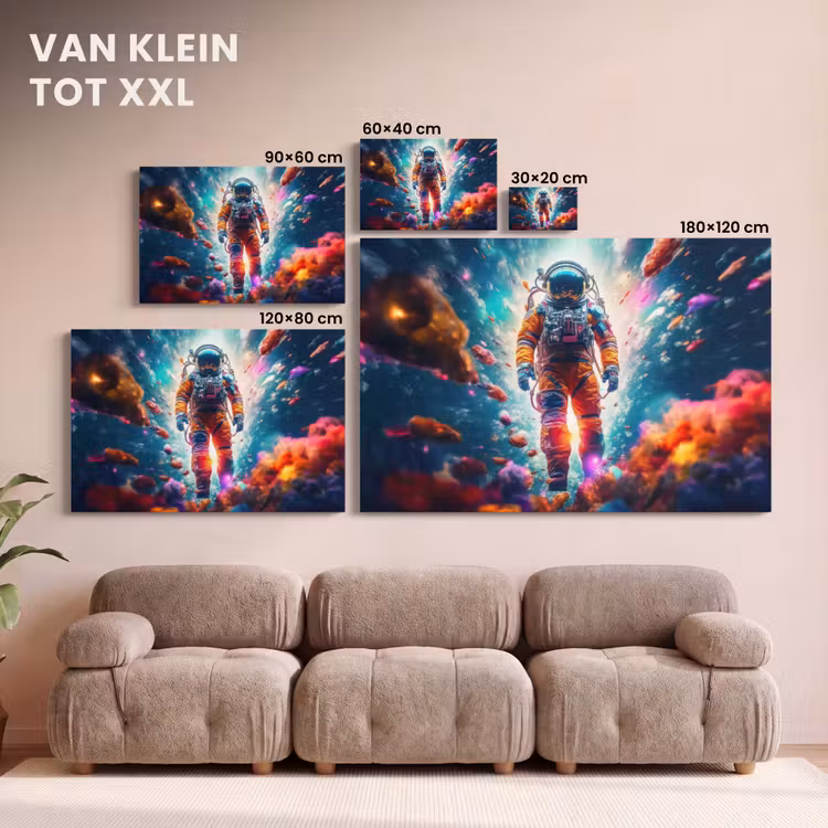 Canvas schilderij - Astronaut - Neon - Meteoriet - Neon — 8