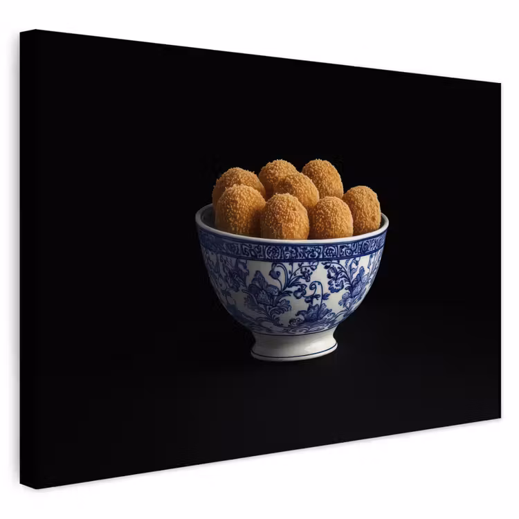 Buiten canvas - Delfts blauw - Bitterballen - Holland - Schaal