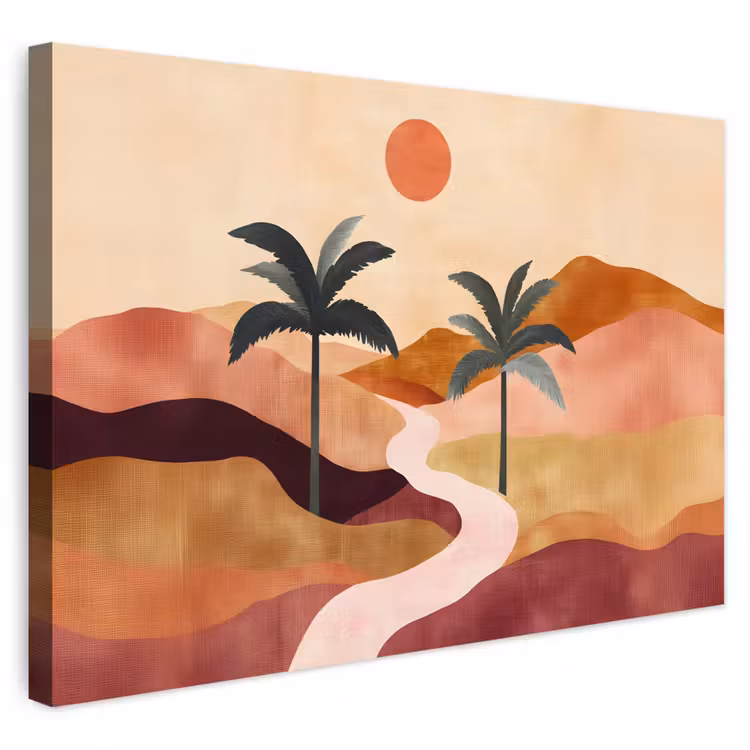 Buiten canvas - Heuvels - Palmbomen - Abstract — 1
