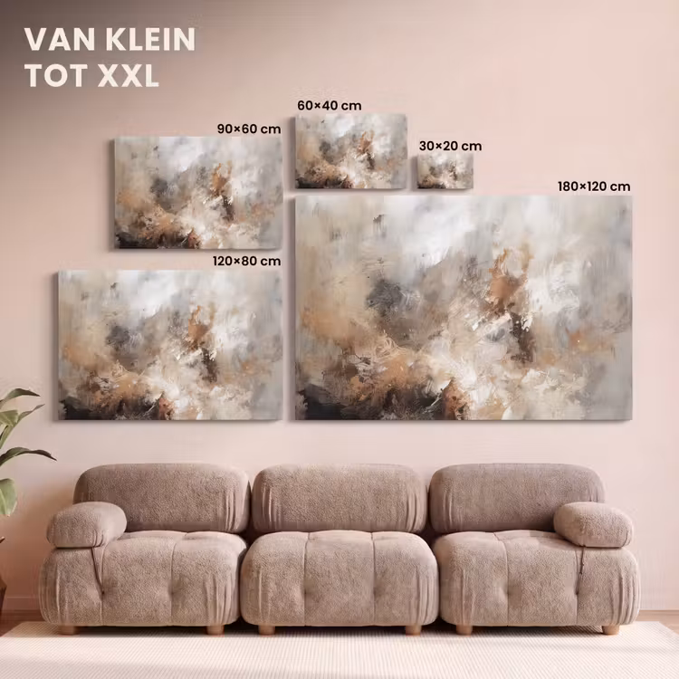 Canvas schilderij - Verf - Abstract - Beige - Kunst — 8