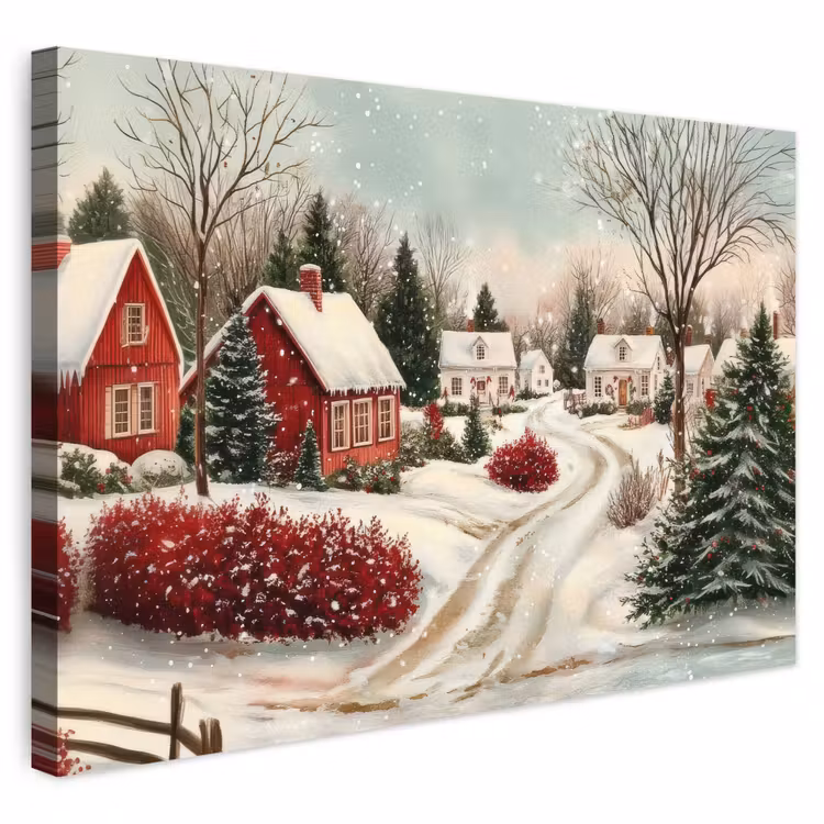 Buiten canvas - Kerstsfeer - Landelijk - Rood — 1