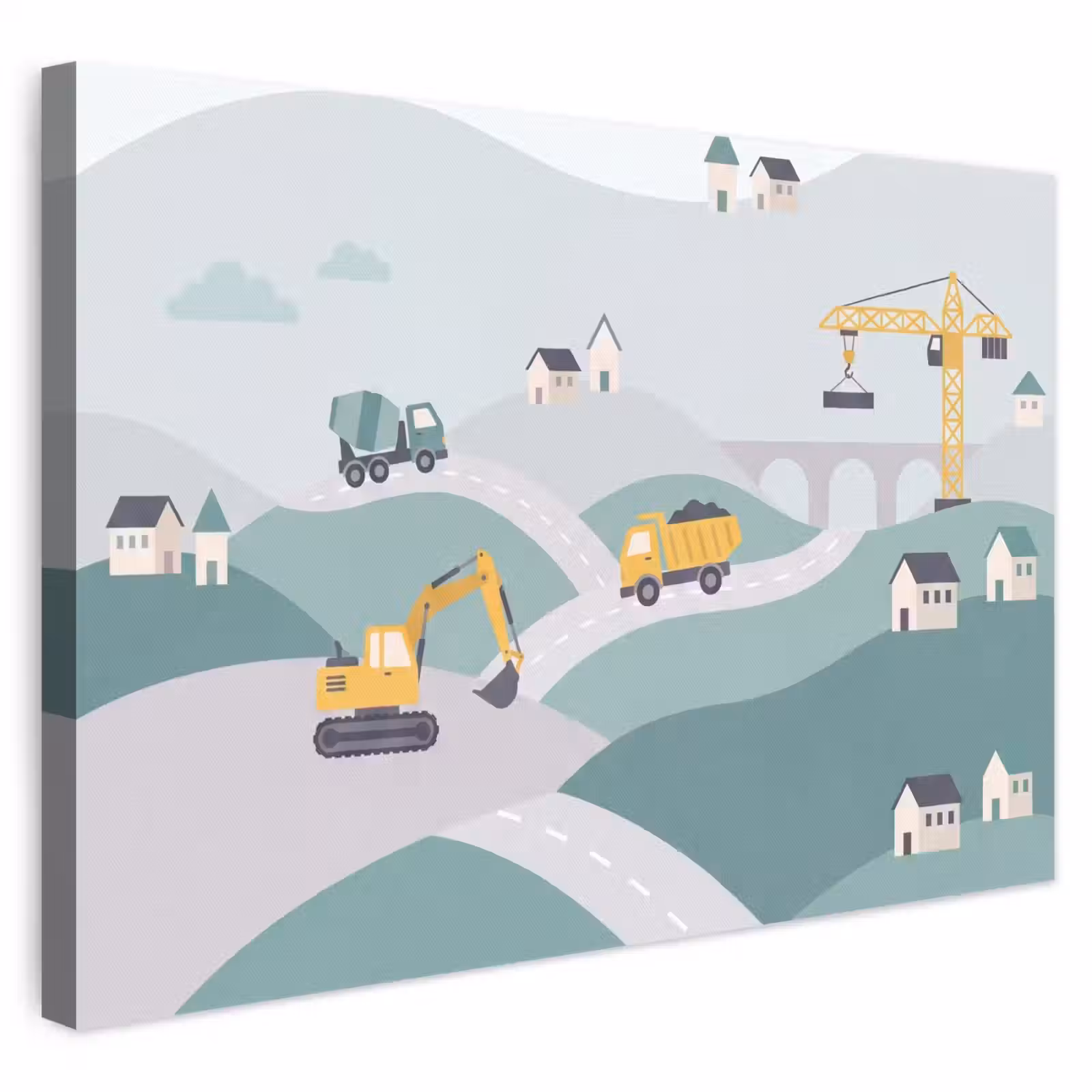 Canvas schilderij - Bouw - Landschap - Illustratie — 1