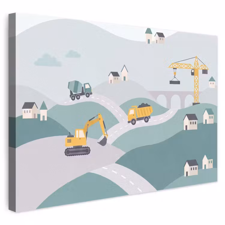 Canvas schilderij - Bouw - Landschap - Illustratie — 1