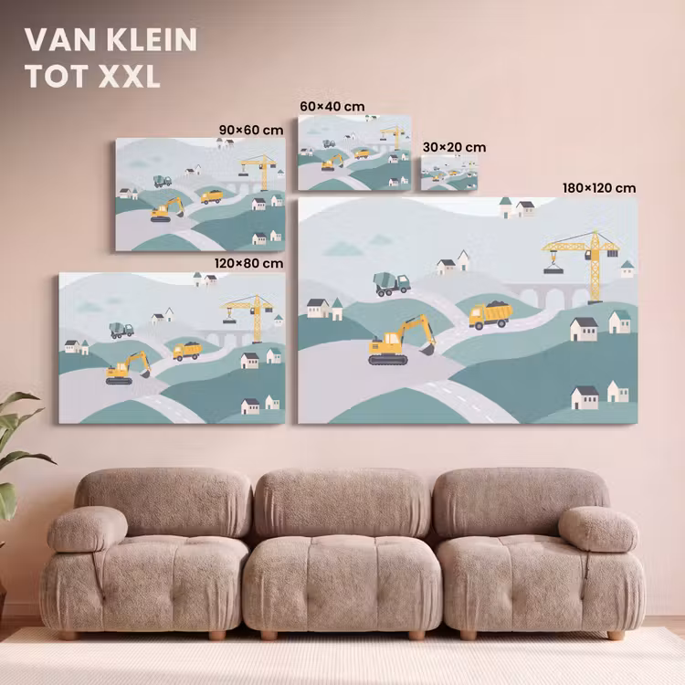 Canvas schilderij - Bouw - Landschap - Illustratie — 8