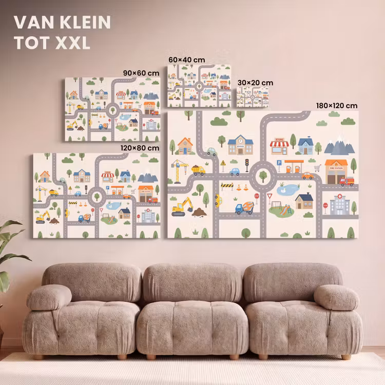 Canvas schilderij - Stad - Wegen - Illustratie — 8