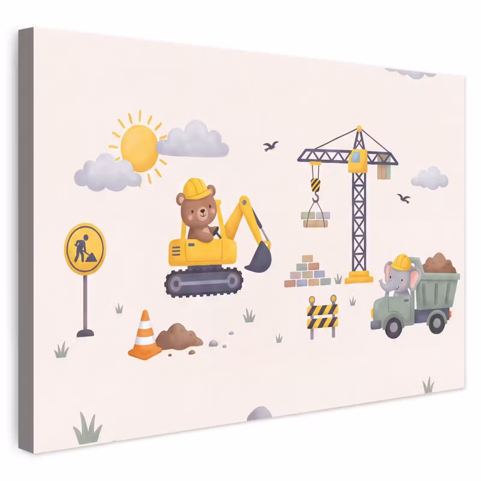 Canvas schilderij - Dieren - Bouw - Illustratie — 1