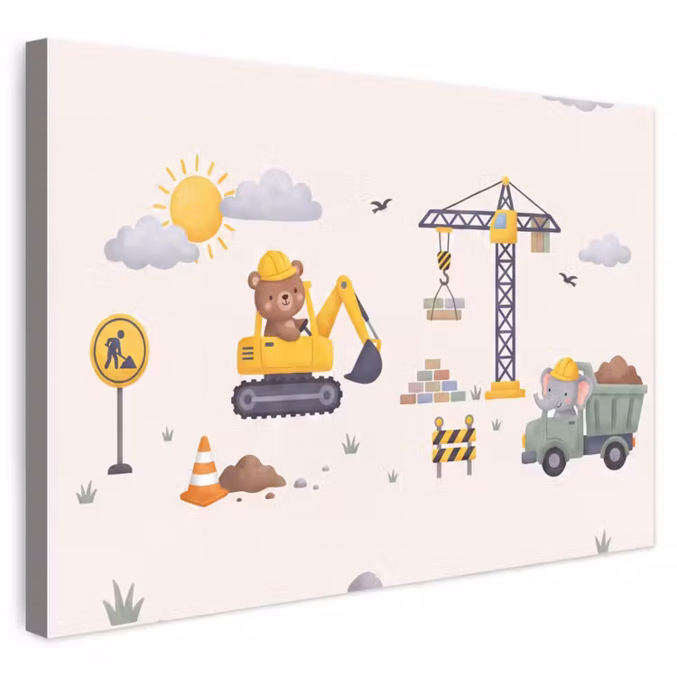 Canvas schilderij - Dieren - Bouw - Illustratie — 1