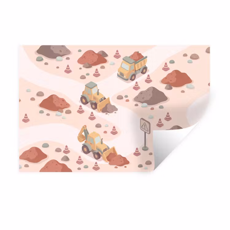Muursticker - Bouwplaats - Voertuig - Illustratie — 1