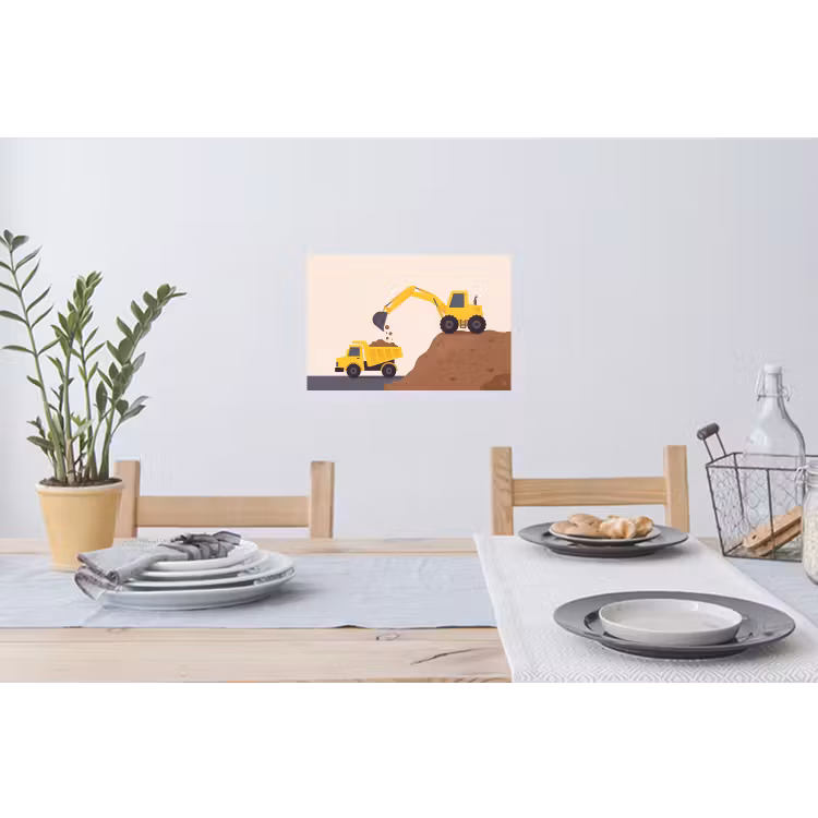 Muursticker - Graafmachine - Bouw - Geel — 3