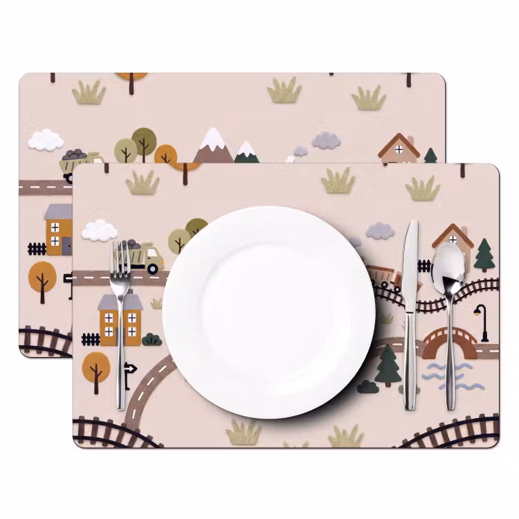Placemat - 6 stuks - Landschap - Vervoer - Speels — 2
