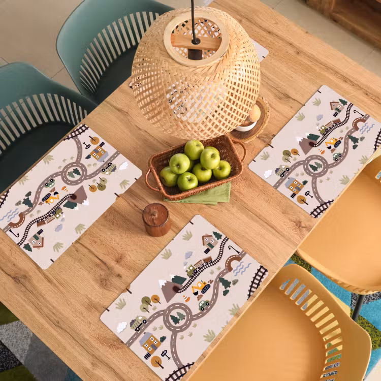 Placemat - 6 stuks - Landschap - Vervoer - Speels — 6