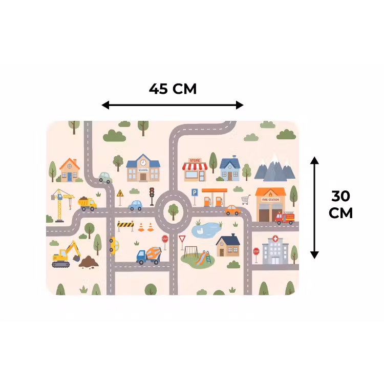 Placemat - 6 stuks - Stad - Wegen - Illustratie — 3