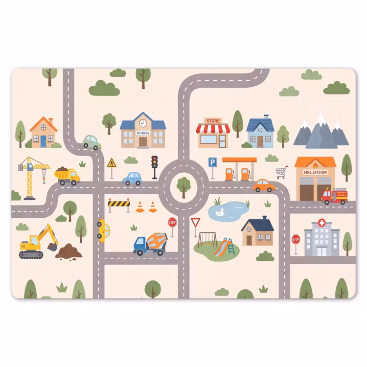 Placemat - 6 stuks - Stad - Wegen - Illustratie — 7