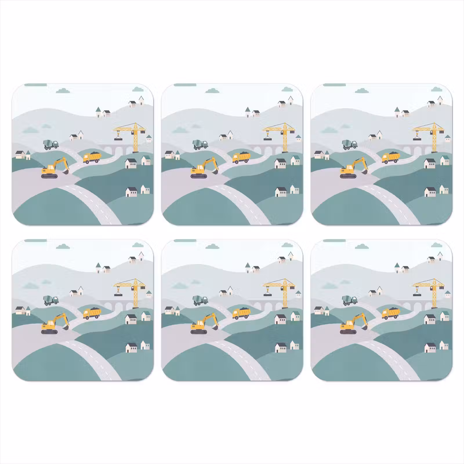 Onderzetter - Bouw - Landschap - Illustratie — 1