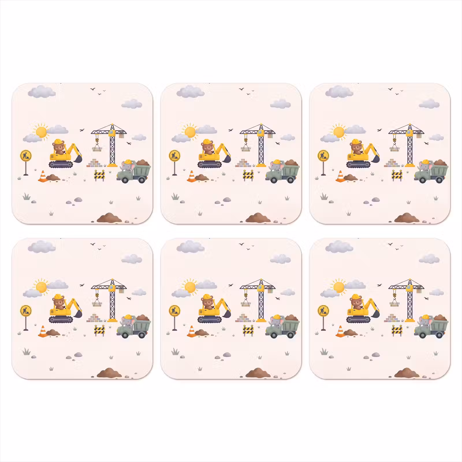 Onderzetter - Dieren - Bouw - Illustratie — 1