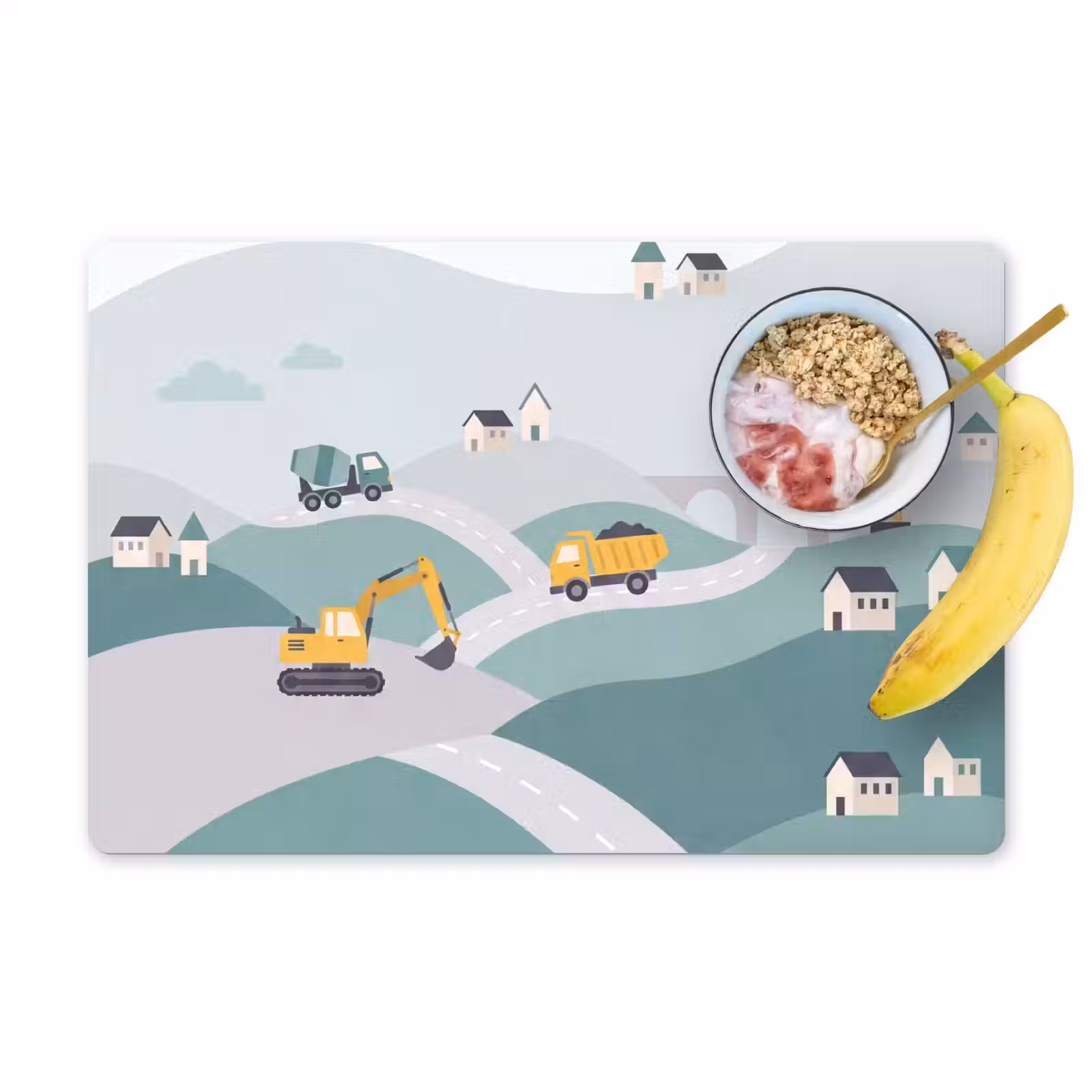 Placemat - 6 stuks - Bouw - Landschap - Illustratie — 1