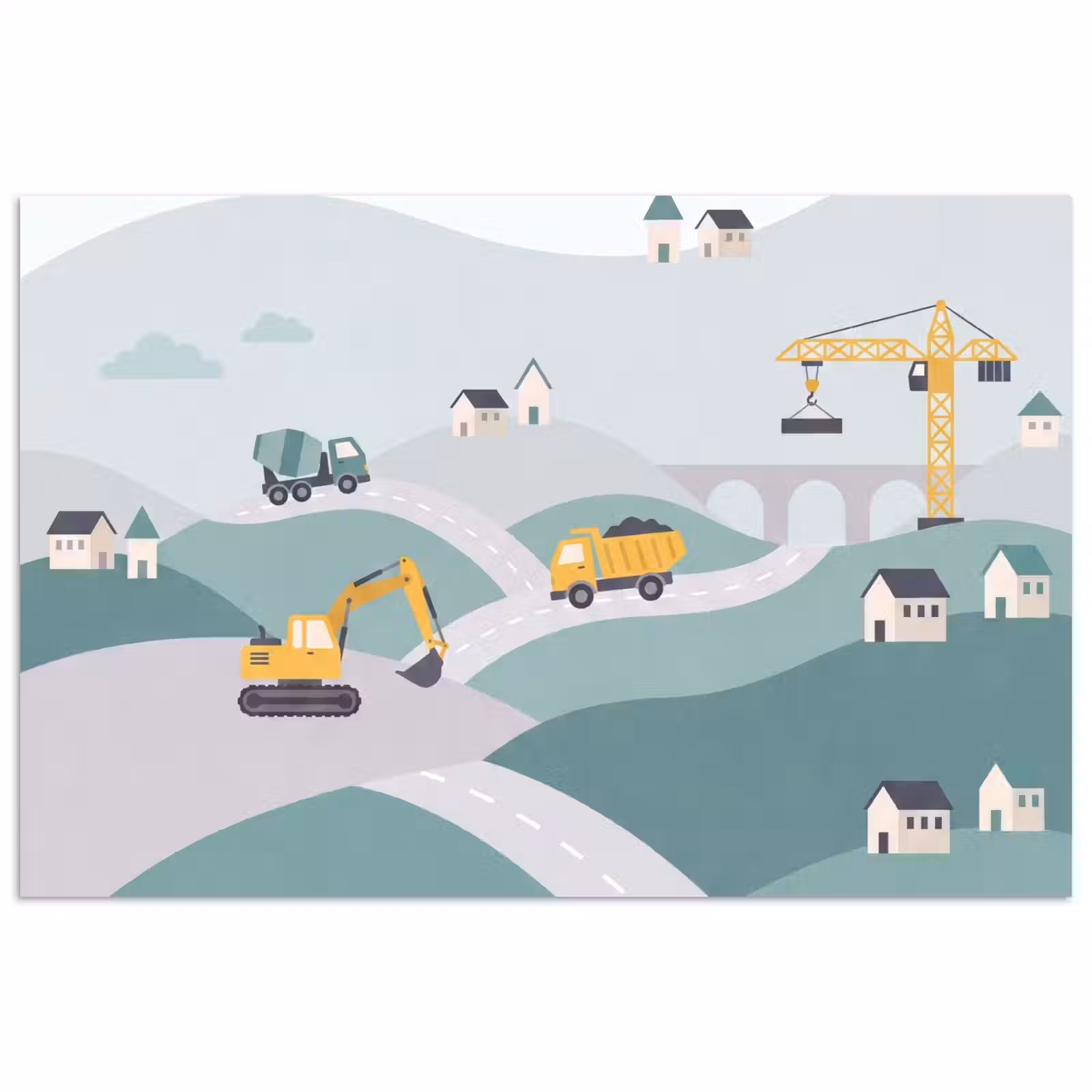 Poster - Bouw - Landschap - Illustratie — 1