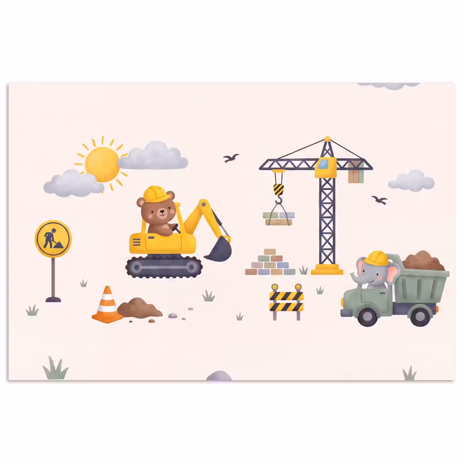 Poster - Dieren - Bouw - Illustratie — 1