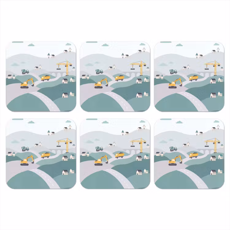 Onderzetter - Bouw - Landschap - Illustratie — 1