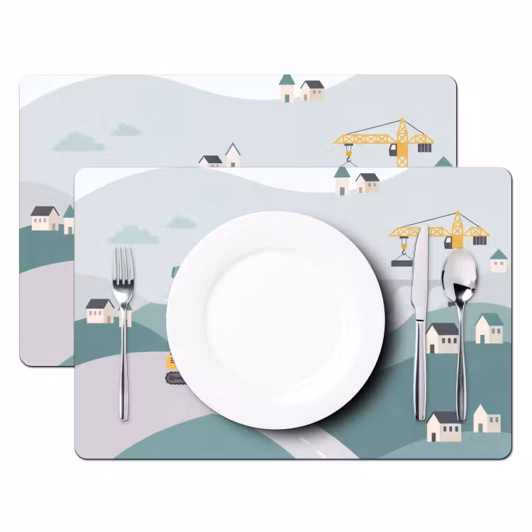 Placemat - 6 stuks - Bouw - Landschap - Illustratie — 2