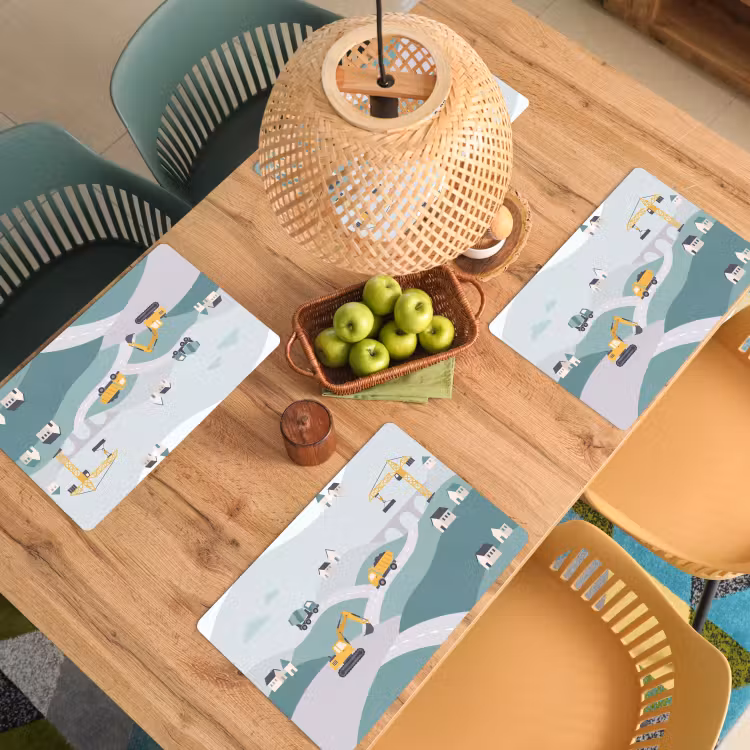 Placemat - 6 stuks - Bouw - Landschap - Illustratie — 6